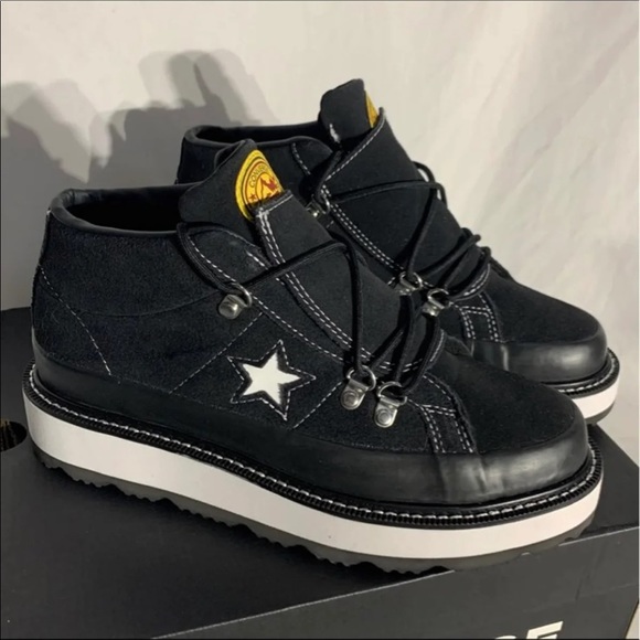 All Star Converse One Star Boot Platform Mid Black White New - Picture 8 of 8